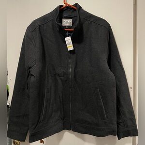 Flag & Anthem Men’s Charcoal Black Full-Zip Wool Jacket Coat Winter Medium M NWT